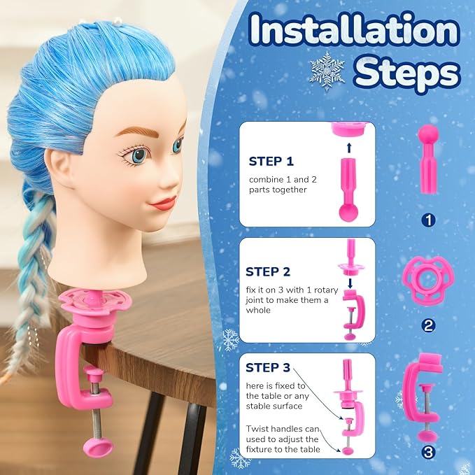 Neverland Beauty Mannequin Head with Hair, 20 Inch Cosmetology Manikin Barbie Head Styling Doll for Practice Braiding, Doll Head for Hair Styling Braiding Hairdressing for Girls
