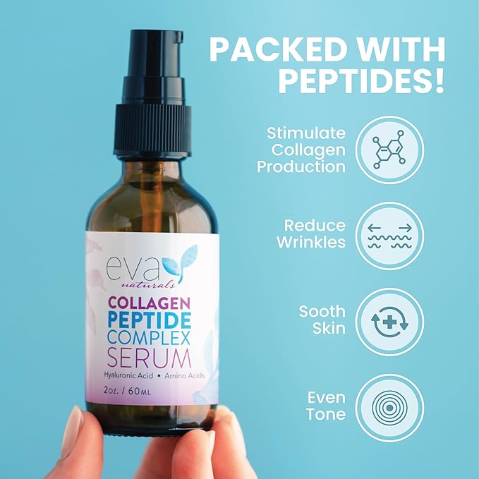 Collagen Peptide - Anti Aging Collagen Serum for Face, Skin Brightening, Reduces Fine Lines & Wrinkles, Heals and Repairs Skin, Microneedling with Hyaluronic Acid (2 oz)