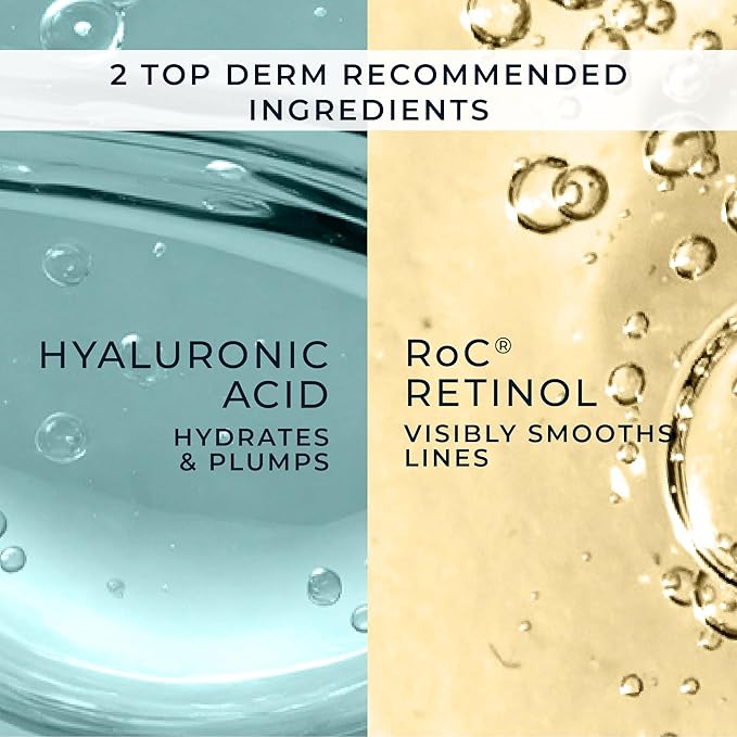 RoC Retinol Correxion Max Daily Hydration Anti-Aging Face Moisturizer with Hyaluronic Acid, Oil Free Skin Care Cream for Fine Lines, Dark Spots, Post-Acne Scars, 1.7 Ounces (Packaging May Vary)