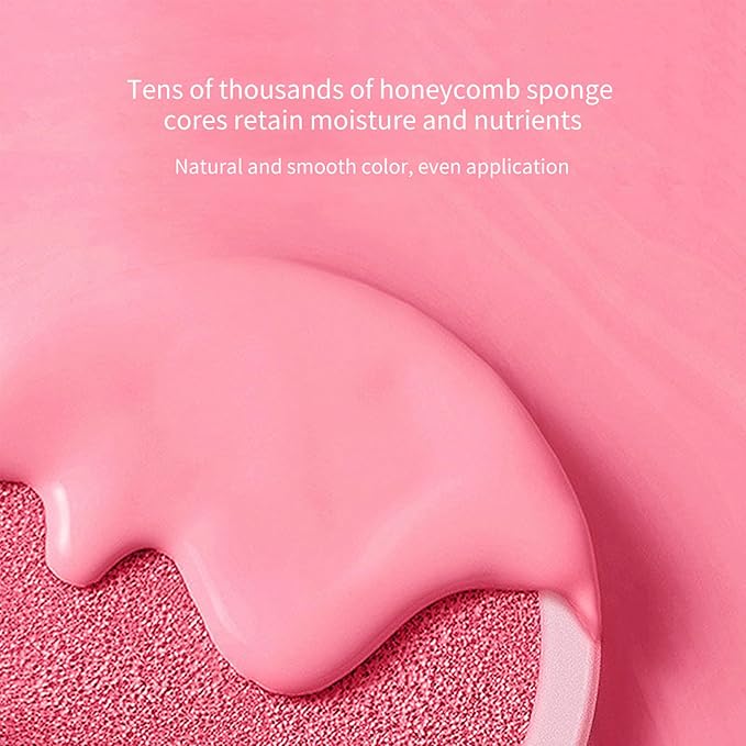 BLUE LOVE Cushion Liquid Blush - Silky Cheek Tint with Mirror, Natural Enhancer for a Radiant Finish, Contours & Highlights for Effortless Elegant (03 Pink Peony)