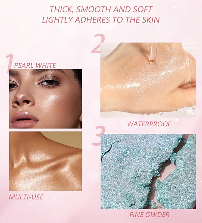 MAEPEOR Face Highlighter Palette 8 Colors Smooth Shimmer (08 Purple)