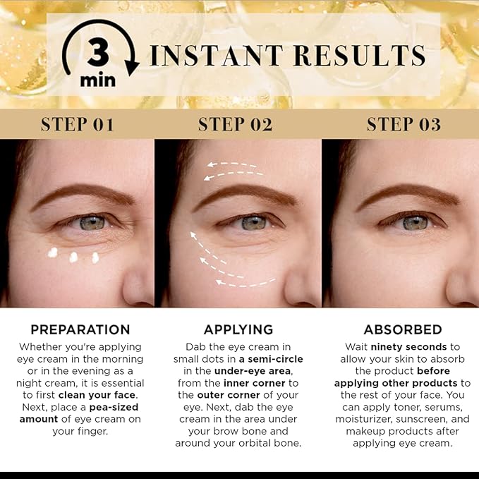 Temporary eye tightener eye cream