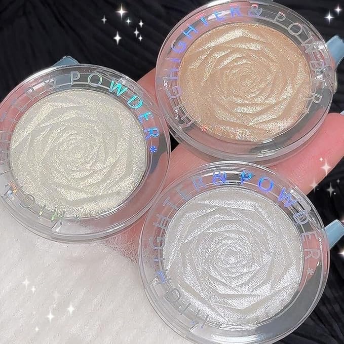 Pearl White Face Highlighter Makeup Shimmer Glitter Rose
