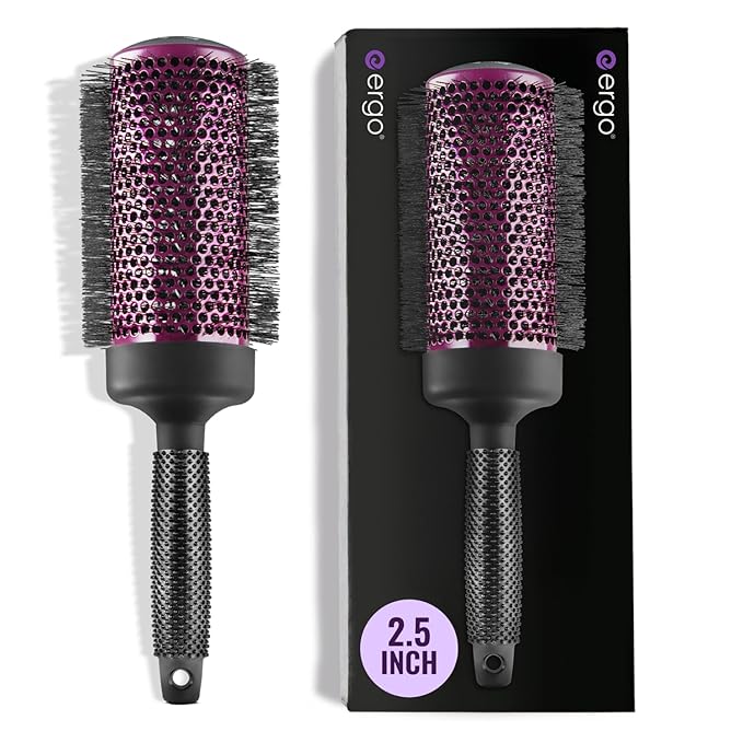 Ergo Super Gentle Round Brush for Blow Out - Salon Quality Hair Styling for Women - Roller for Wet and Dry Hair - Volumizing Care Blowout - ERG65: 2.5"