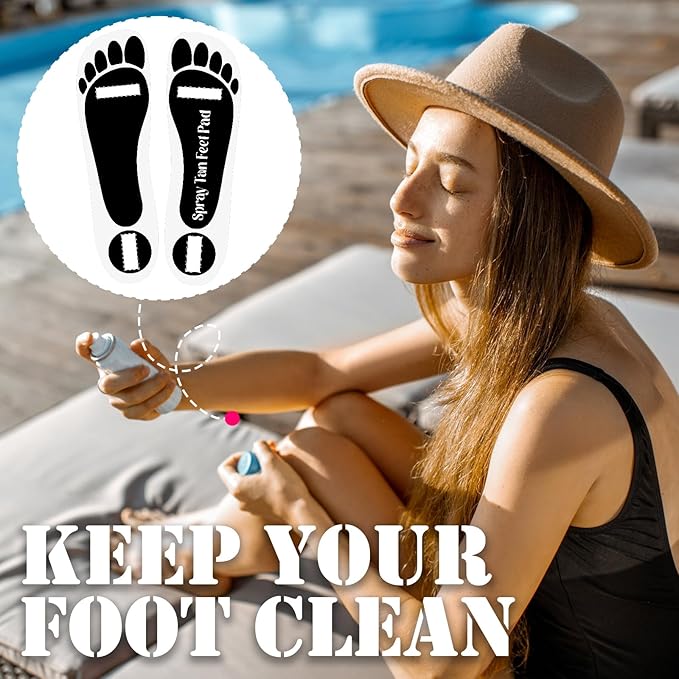 Nuenen 60 Pairs Spray Tan Feet Pads Protectors Disposable Adhesive Spray Tanning Pads Sticky for Sunless Spray Tanning Lasting Tent Protect Foot, 240 Feet