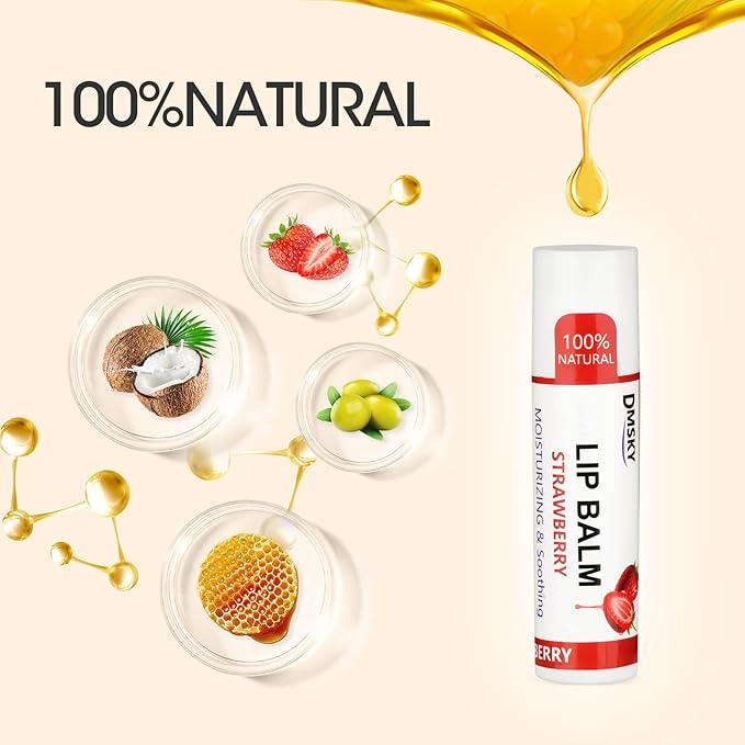 DMSKY 30 Pack Lip Balm, Natural