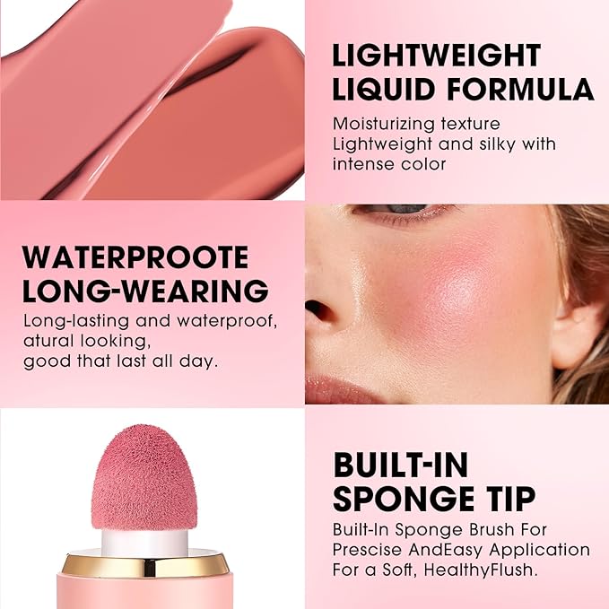 Jolilab Liquid Blush - High Pigment, Long - Lasting, Buildable Color for a Natural Glow(05#)
