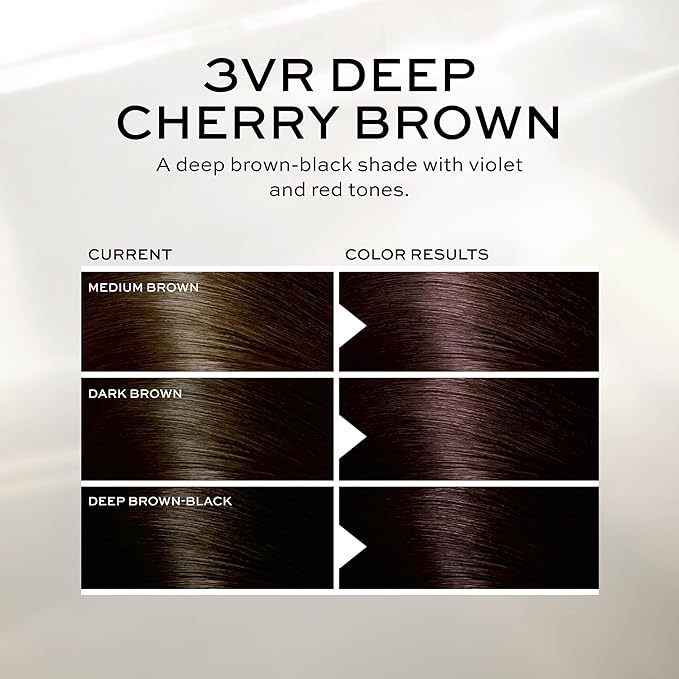 John Frieda Precision Foam Colour, Deep Cherry Brown 3VR, Full-coverage Hair Color Kit, Anti-Fade Gray Coverage, Deep Color Saturation Hair Dye, 1 Application