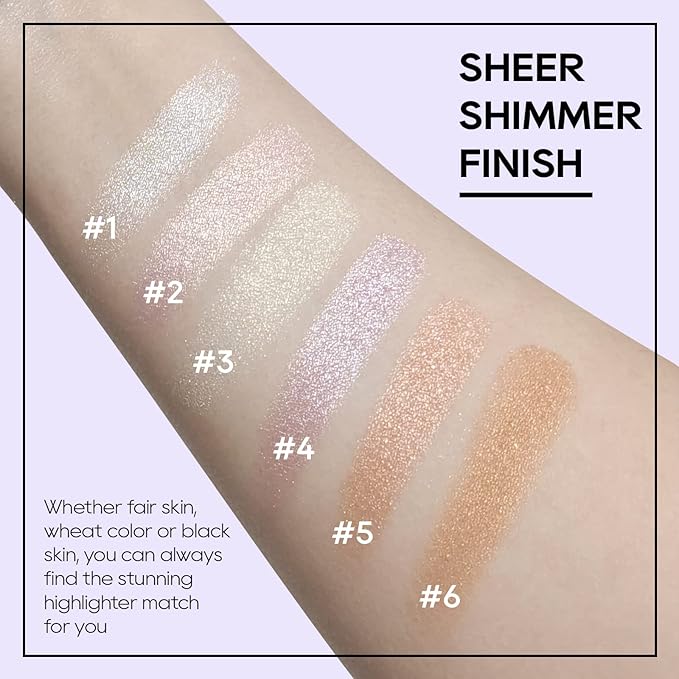 Baked Highlighter Powder Palette, Makeup Highlighter Powder Palette Bronze Glow
