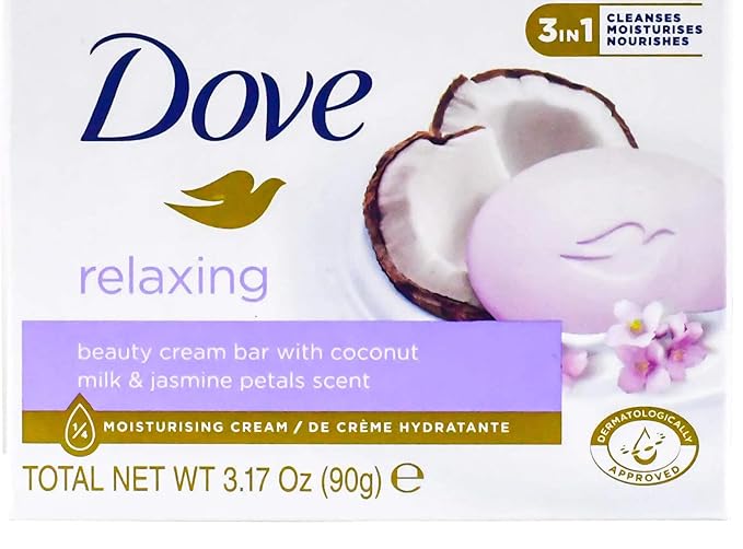 Dove, Beauty Bar Soap Variety Pack of 14, Go Fresh, Shea Butter, Coconut Milk, White, Pampering, Restoring, Exfoliating - 90g (7 Scents, 2 of Each)