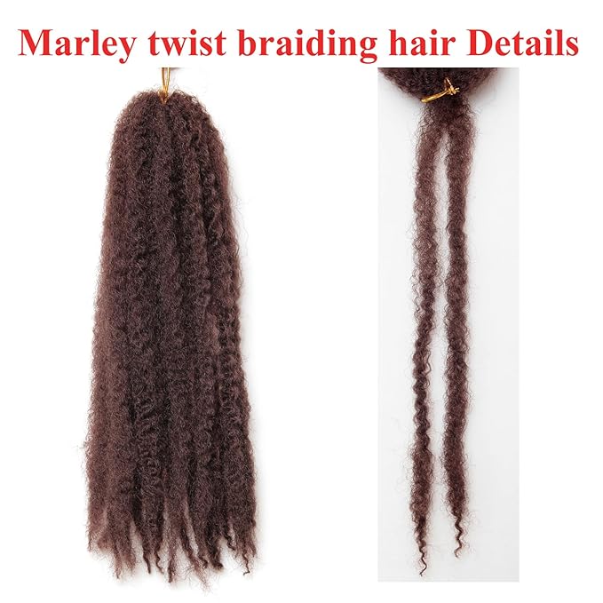 Marley Twist Braiding Hair 24 Inch 8 Packs โ Fluffy&Tangle-Free Cuban Twist Hair for Braiding, Natural Look Synthetic Long-Lasting Spring Afro Kinky Twist Hair Extensions (30)