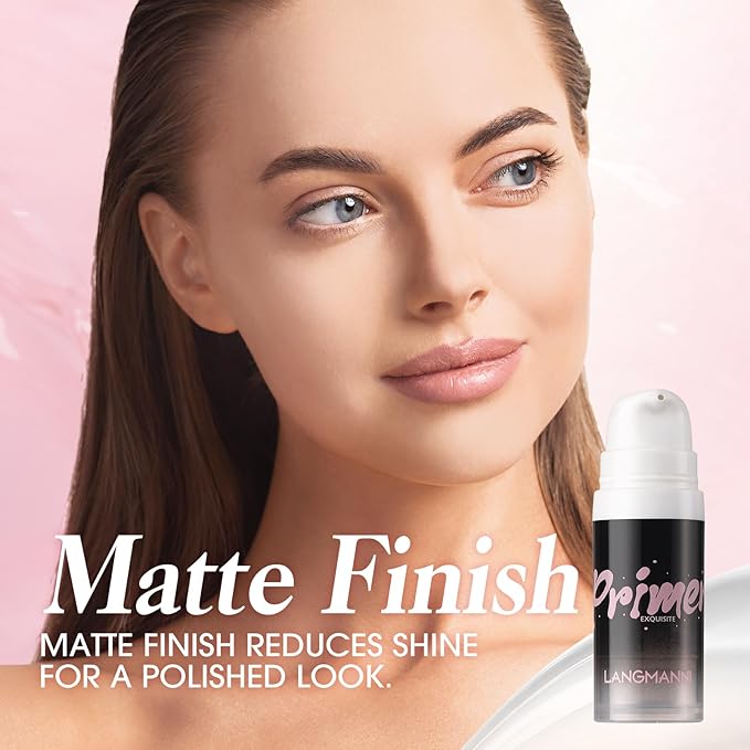 LANGMANNI Matte Grip Face Primer, Transparent Skin Perfecting Oz, 1)