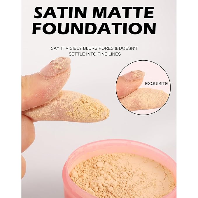 Loose Face Powder Setting Powder Makeup 0. (V03)With Powder Puff 67oz