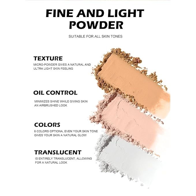 Loose Face Powder Setting Powder Makeup 0. (V03)With Powder Puff 67oz