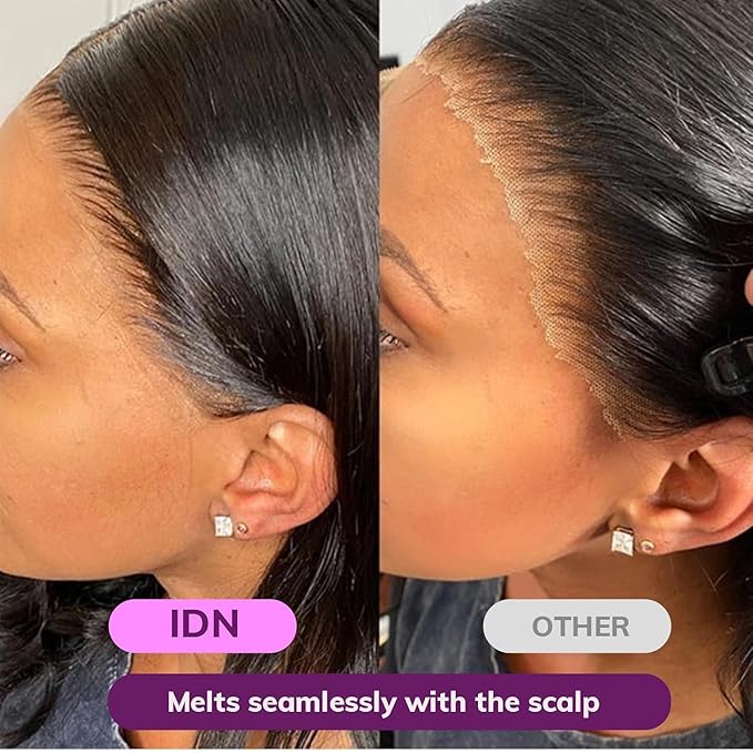 IDN BEAUTY SKINLIKE REAL HD 13x4 Lace Frontal Straight 20 Inch Bleached Single Knots Ultra-thin Frontal HD Lace Closure Virgin Human Hair 0.1 mm Pre Plucked Hairline