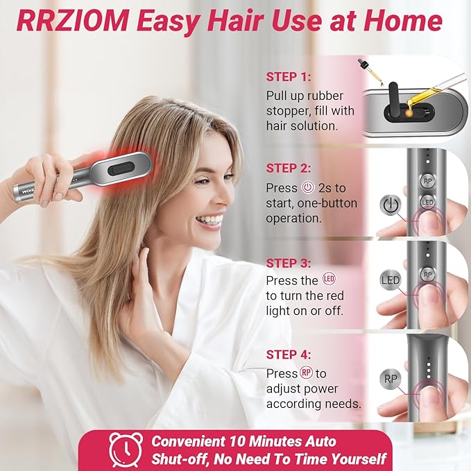 Hair Growth Comb - RRZIOM Red Light Comb for Women and Men