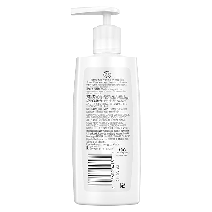 Olay Cleanse Gentle Foaming Face Cleanser for Sensitive Skin, Fragrance Free, 6.7 Fl Oz (Pack of 3)