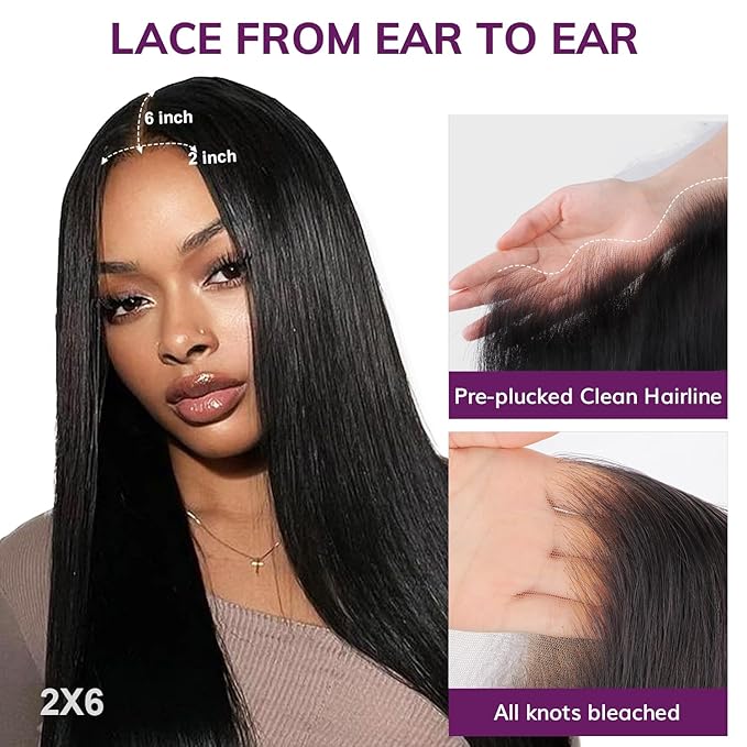IDN BEAUTY SKINLIKE REAL HD 2X6 Lace Closure Human Hair Straight 18 Inch Bleached Single Knots Ultra-thin 2x6 HD Lace Closure Virgin Human Hair 0.1 mm Pre Plucked Hairline