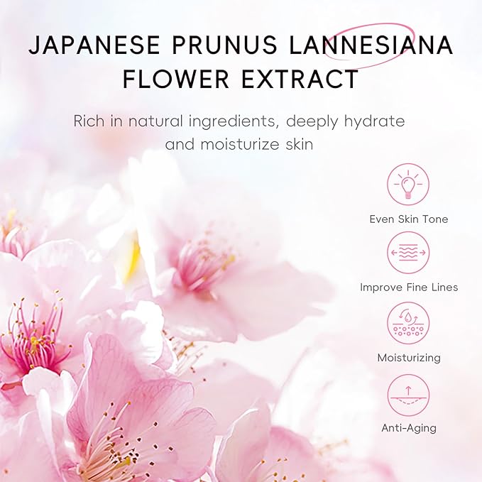 Sakura Skin Care Sets, Skin Care for Teens 10-12, Beauty Skincare Gifts Sets, Skin Care Routine Kit for Women, Hydrate, Oil Control, Glow Up, Travel Size -7 PCS