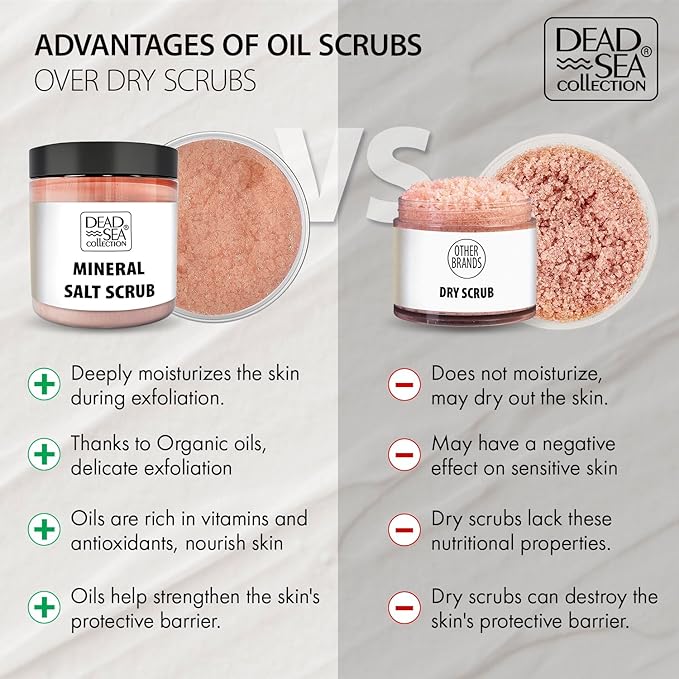 Dead Sea Collection Lavender Salt Scrub – Exfoliating Body Scrub for Women – Moisturizing and Nourishing Skin – with Pure Oils and Dead Sea Minerals (23.28 Oz)