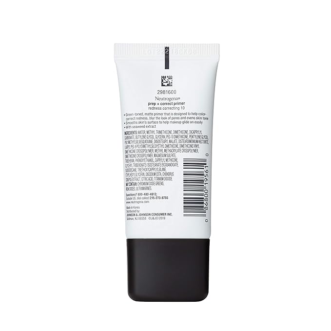 Neutrogena Prep + Correct Primer for Redness Correcting, Skin Tone, 1.0 oz