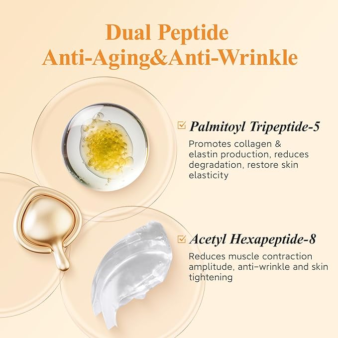 HKH Retinol + HPR Serum for Face - Anti-Aging Wrinkle Night Retinol Capsules, Peptide Serum for Women, Reduce Fine Lines, Tighten Sagging Skin, Fragrance-Free, Alcohol-Free & Non-Greas