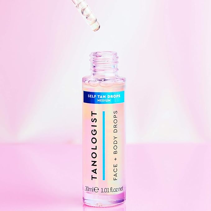 Tanologist Medium Self Tan Drops, Streak-Free Body & Face Tanning Drops, For Moisturizer & Lotion, Natural Bronzing Face Tanner, Skincare Ingredients, 1.01 fl. oz/30 ml Bottle