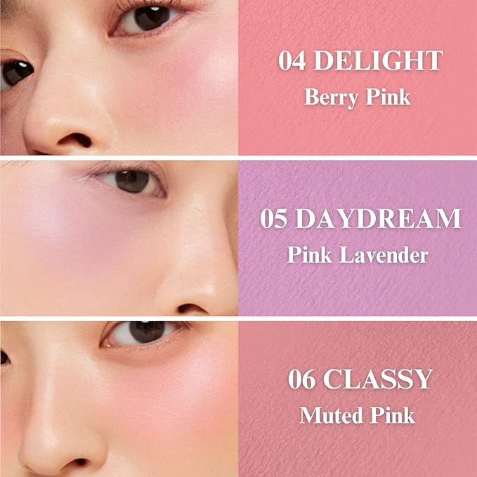 EGLIPS All Over Blusher - Multi-Use Cream Jelly Blush for Eyes & Cheeks Buildable and Blendable Texture with Shimmery Pearls Natural Korean Face Makeup (04 DELIGHT, 0.18 oz)