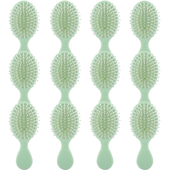 Bridesmaid Proposal Gifts 8pcs Mini Travel Brush bachelorette party accessories Cute hair Brush for Wedding Party Favors for Wedding Party Favors (Sage Green, 12pcs)