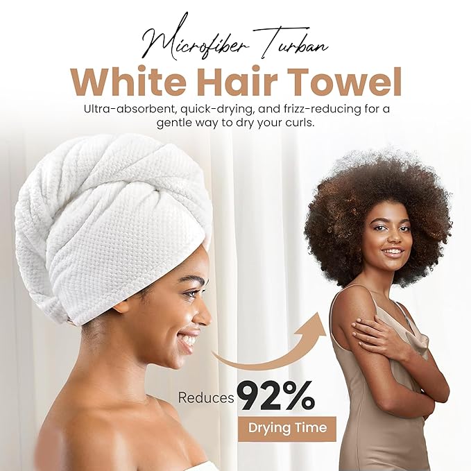 Curly Hair Essentials Set - Mist Spray Bottle For Styling, Detangler Brush, Scalp Massager For Hair Growth, Silicone Scrubber, Turban Towel For Women, Microfiber Wrap, Satin Sleeping Bonnet