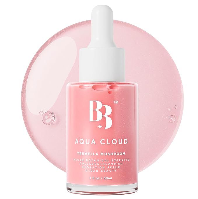 BIJOU BIJOU Aqua Cloud Serum - Natural Kbeauty Tremella Mushroom & Hyaluronic Acid Serum, Firming & Hydrating Face Moisturizer, Vegan Collagen, Reduces Fine Lines & Wrinkles, All Skin Types, 1 oz