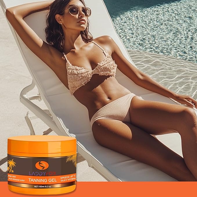 5.3Oz Luxury Intensive Tanning Gel, Natural Tanning Accelerator Cream Gel, Tanning Gel for Outdoor Sun and Sunbed