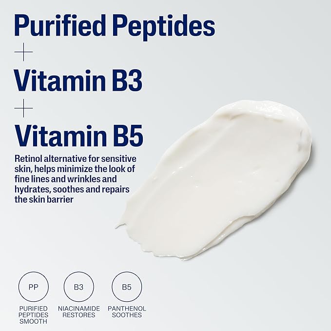 Cetaphil Healthy Renew Skin Tightening Night Cream 1.7 Oz, Wrinkle Repair Cream for Face with Peptides, Retinol Alternative Cream For Sensitive Skin, Fragrance Free
