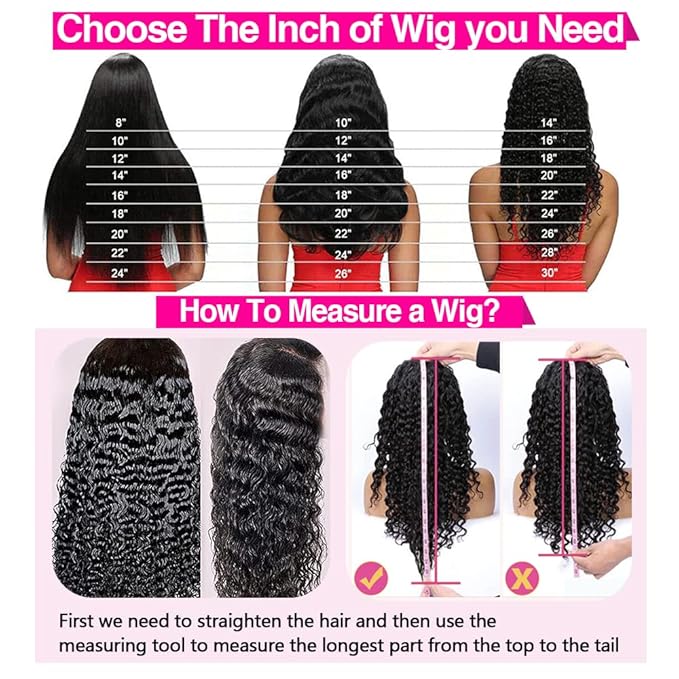 CHEETAHBEAUTY Deep Wave 13X6 HD Transparent Lace Front Wigs Human Hair Brazilian 10A Grade Deep Curly Human Hair Wigs for Black Women Pre Plucked with Baby Hair Natural Black 250% Density(30inch)