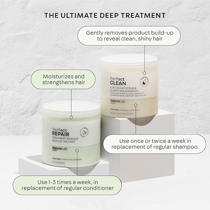 NATURELAB. TOKYO Bundle: Perfect Clean Scalp Scrub 8.1 oz, Perfect Repair Treatment Masque 6.7 oz & Perfect Shine Oil Mist 4 oz | $63 VALUE