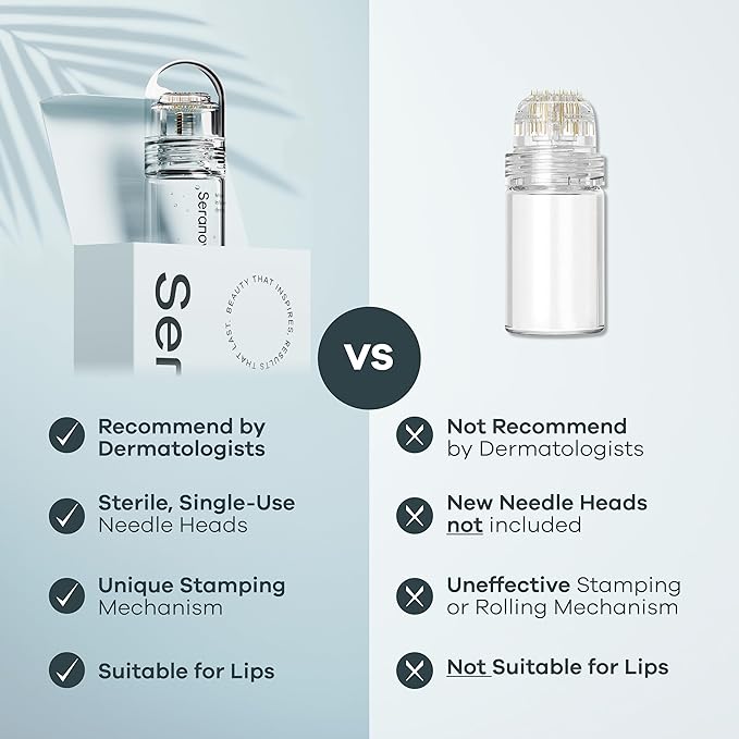 Seranova - Micro Infusion for Skin Care – with Collagen Peptides & Hyaluronic Acid, Face Serum and Stamp 0.05mm - 3 Month Supply