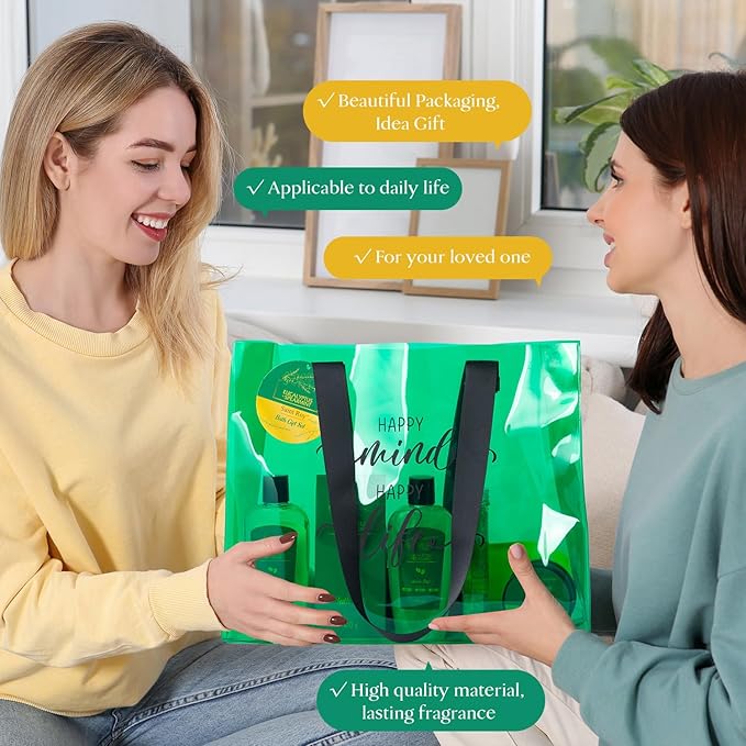 Spa Gift Baskets for Women Birthday Gifts for Mom, Thank you gifts for women Unique Spa Kit Set for Teen Girls Tote Bag Spa Self Care Gift, Eucalyptus & Mint Gift Bag, Spa Gifts Luxury Bath & Shower