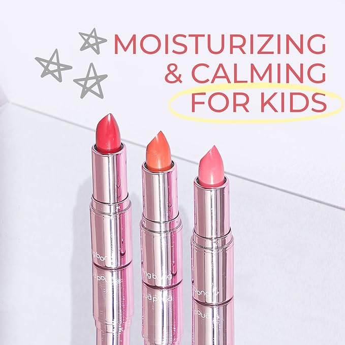 Bongbong Friends Kids Lip Balm - Tinted, Moisturizing, Plant-Based, Glossy Finish, for Dry, Sensitive Skin, Made in Korea
