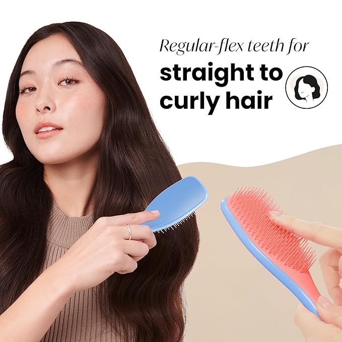Tangle Teezer Ultimate Detangler Brush for Wet & Dry Hair, Eliminates Knots & Reduces Breakage for All Hair Types, Apricot Blaze