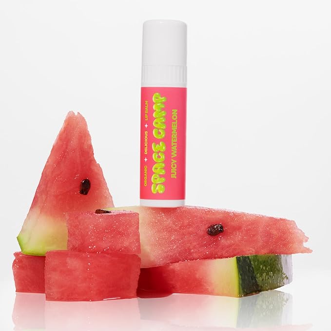 Space Camp Wellness Jumbo Lip Balm - Juicy Watermelon Organic Flavored Balm (2 Pack)