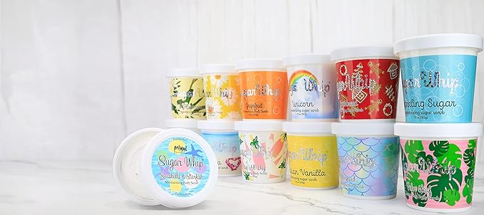Primal Elements Sugar Whip, Exfoliating Sugar Scrub, Body Cleanser and Moisturizer - Wahine, 10 oz Package