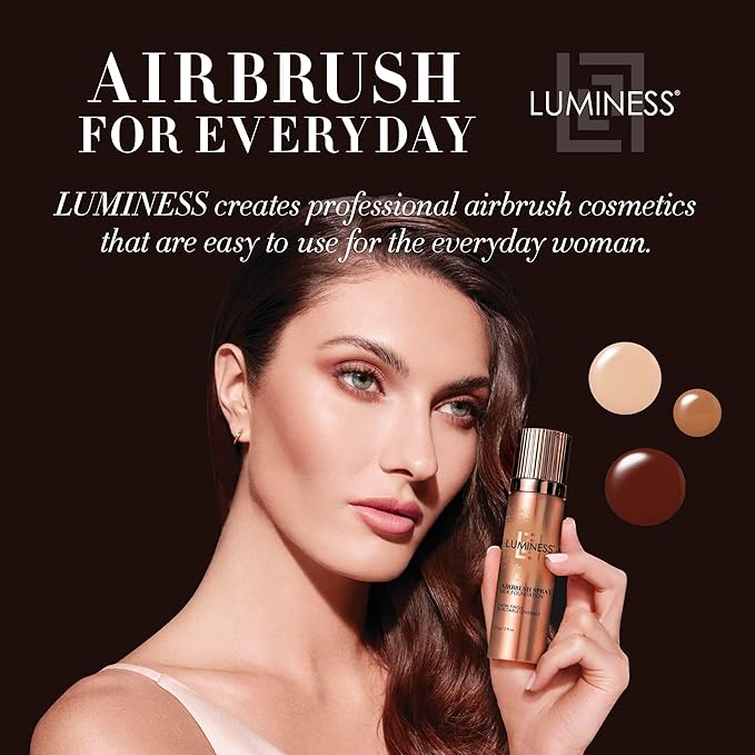 LUMINESS Silk Airbrush Spray Foundation & Buffing Brush Deep Rich)