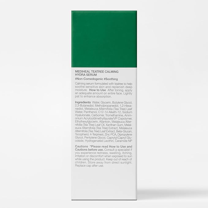 Mediheal Teatree Calming Serum 1.35 fl.oz - Skin Calming and Sebum Care & Deep Moisturization - with Hyaluronic Acid