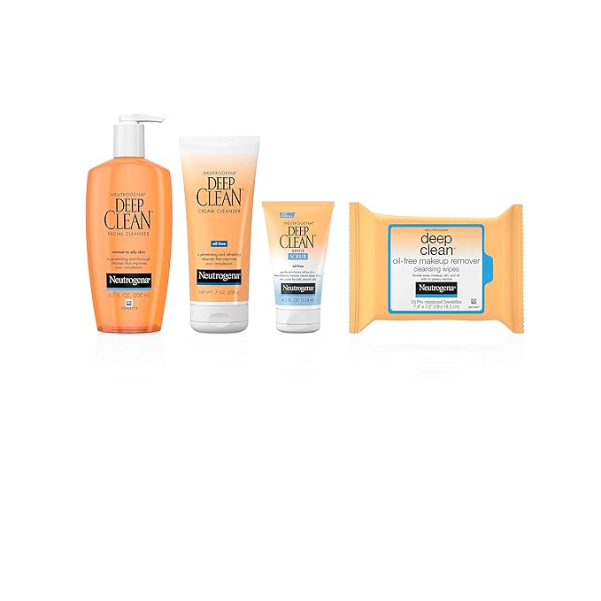 Neutrogena Deep Clean Daily Facial Cleanser with Beta Hydroxy Acid for Normal to Oily Skin, Alcohol-Free, Oil-Free & Non-Comedogenic, 6.7 fl. oz 6pk