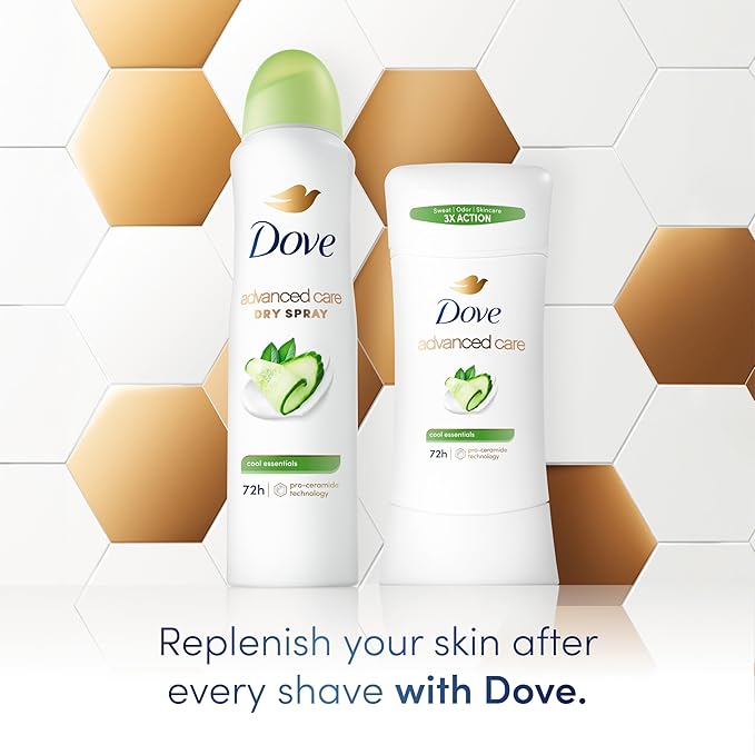 Dove Advanced Care Antiperspirant Deodorant Stick for Women Cool Essentials For 48 Hour Protection And Soft And Comfortable Underarms, 2.6 oz 2 Count