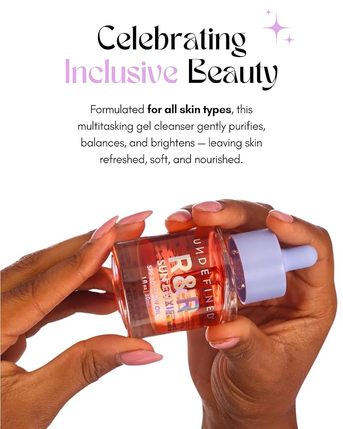Undefined Beauty R&R Sun Elixir SPF 30 – Glow Oil for Face, Hair, Scalp & Body with Vitamin C, Amla, Tsubaki Seed & Milk Thistle