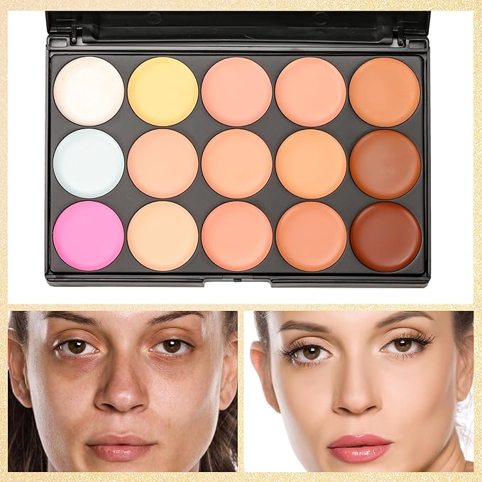 Pure Vie 15 Colors Cosmetics Cream Contour and Makeup Brushs