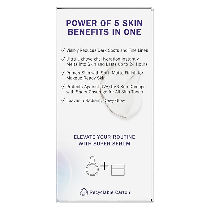 Olay Super Cream with Sunscreen SPF 30, 15 mL, Trial Size Ultra Lightweight Face Moisturizer - Vitamin C, Hyaluronic Acid, Niacinamide, Collagen Peptide - Hydrate, Smooth, Brighten, Firm, and Protect