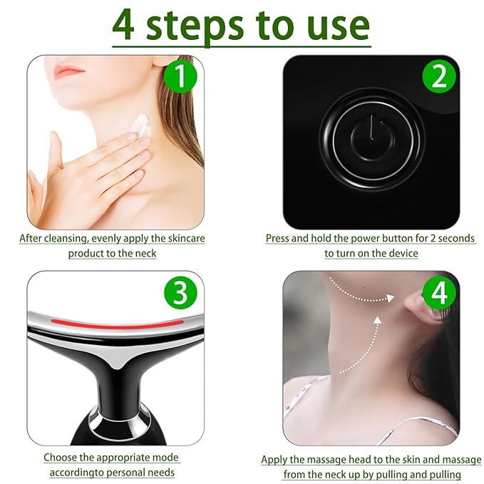 JURP 7-in-1 Red-Light-Therapy-for-Face and Neck, Face Neck Massager for Daily Skin Care Routine, Skin Care Tool