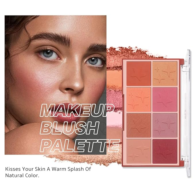8 Colors Face Matte Blush Palette Shading Blusher